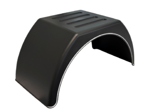 Skærm sort plast med hvid kant flad top til tvilling montering