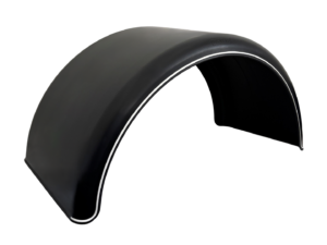 Skærm rund sort plast med hvid kant til single montering