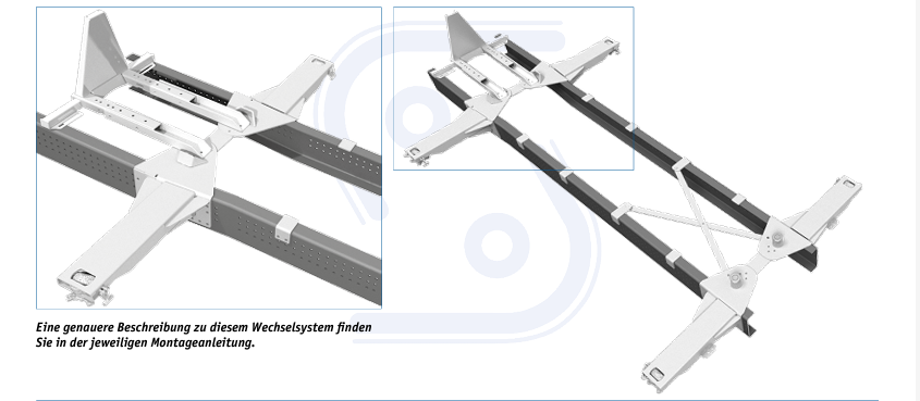Vekselladsudrustning enkel 2 stk. containerbomme volume udførelse 410678007